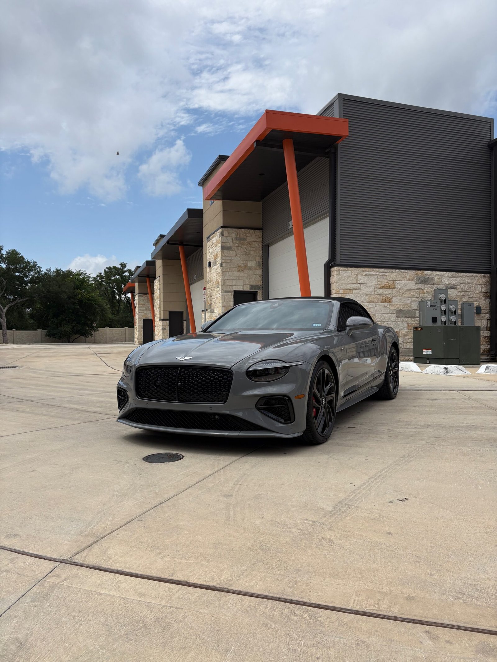 Grey Bentley Continental GT convertible after ceramic coating in San Antonio